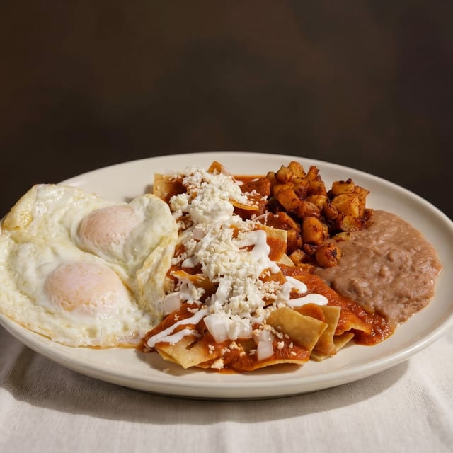 Chilaquiles de la Casa Sencillos.