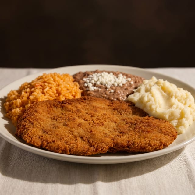Milanesa de Pollo con Papas Fritas.
